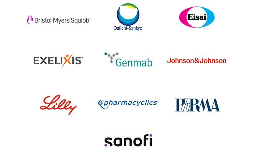 2024 Fall CPR Sponsor Logos: Bristol Myers Squibb, Daiichi Sankyo, Exelixis, Eisai, Genmab, Janssen Pharmaceuticals, Lilly, Pharmacyclics, PhRMA, Sanofi