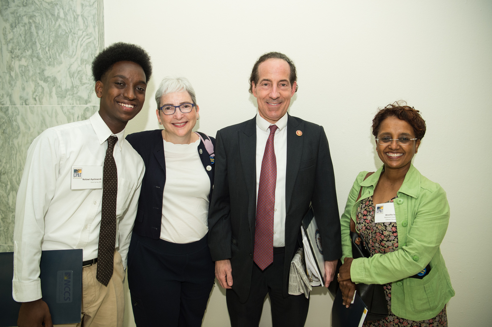 Liza Fues with Rep. Jamie Raskin and other NCCS advocates