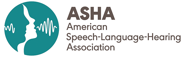 American Speech-Language Hearing Association logo (ASHA) - green circle with two faces and sound waves