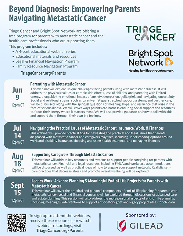 Triage Cancer and Bright Spot Network program flyer