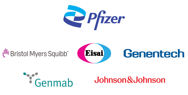 Cancer Nation Advocates Sponsor logos 2026: upper tier - Pfizer
Lower tier - Bristol Myers Squibb, Eisai, Genentech, Genmab, Johnson and Johnson