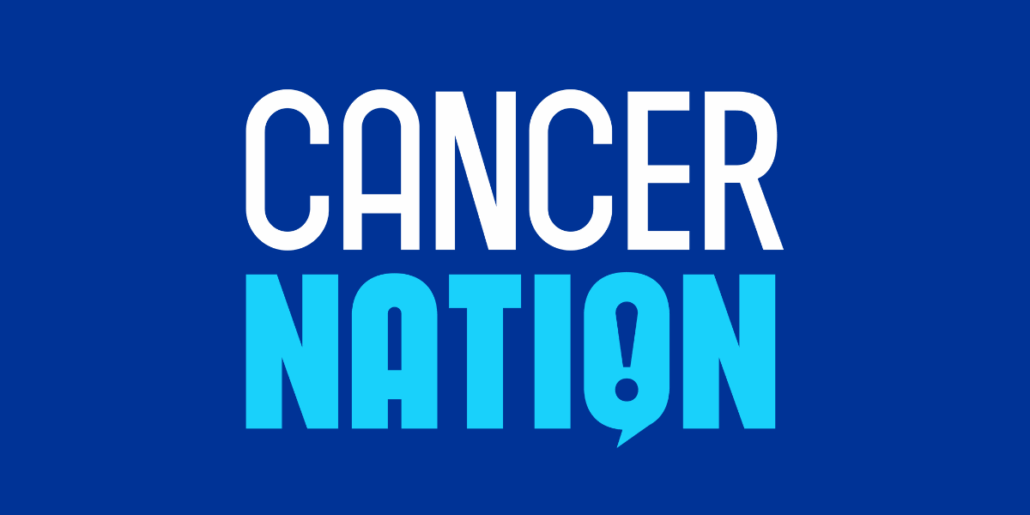 CAncer nation logo on dark blue background