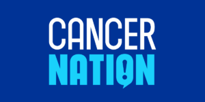 CAncer nation logo on dark blue background