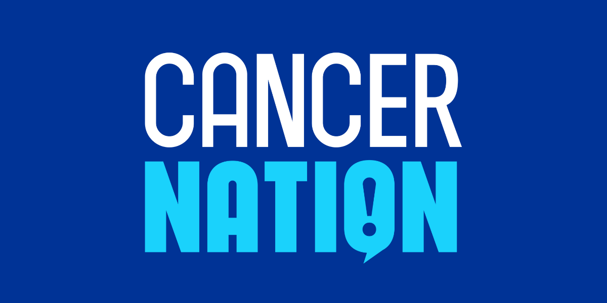 CAncer nation logo on dark blue background