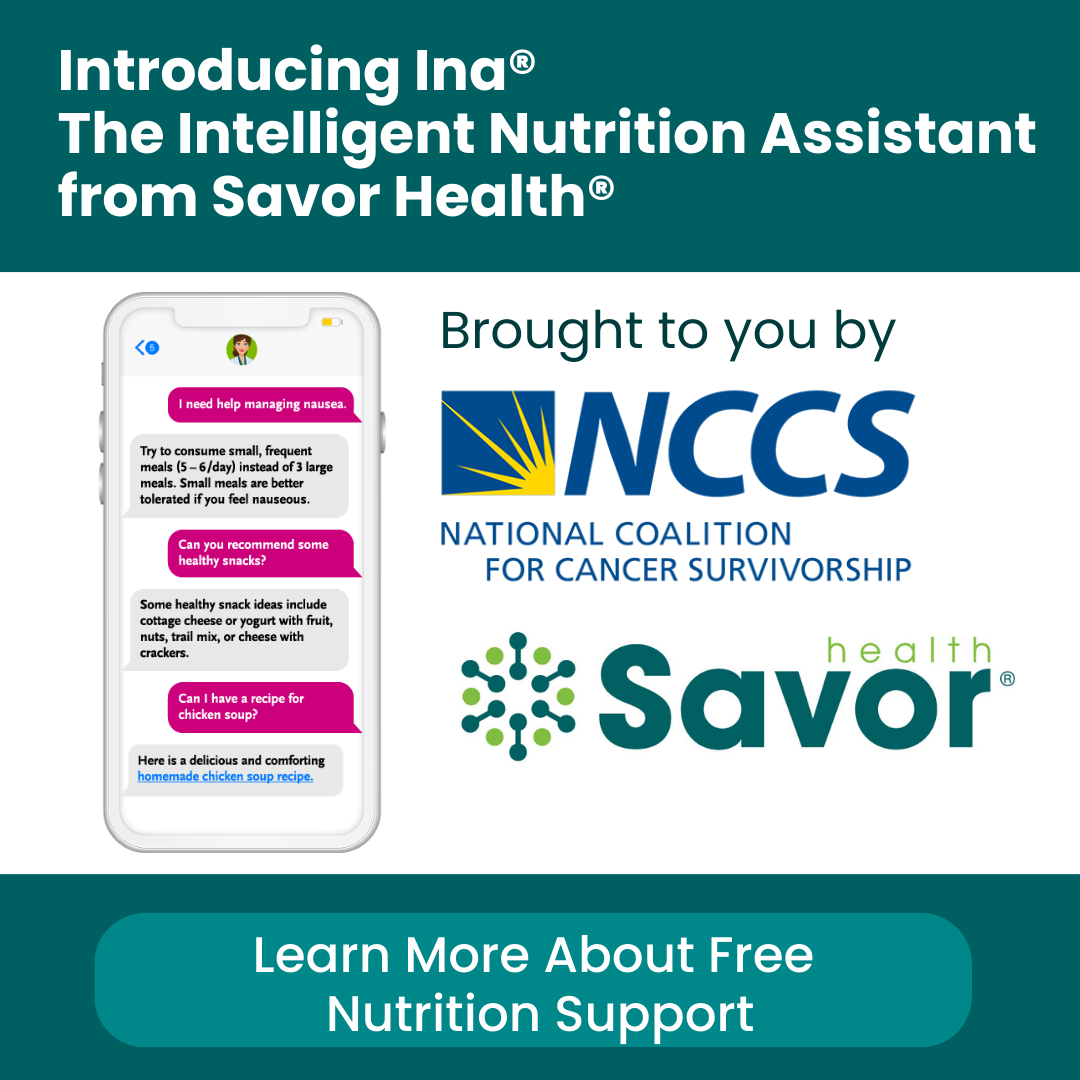 Ina the Intelligent Nutrition Digital Assistant from Savor Health. Learn more and Register