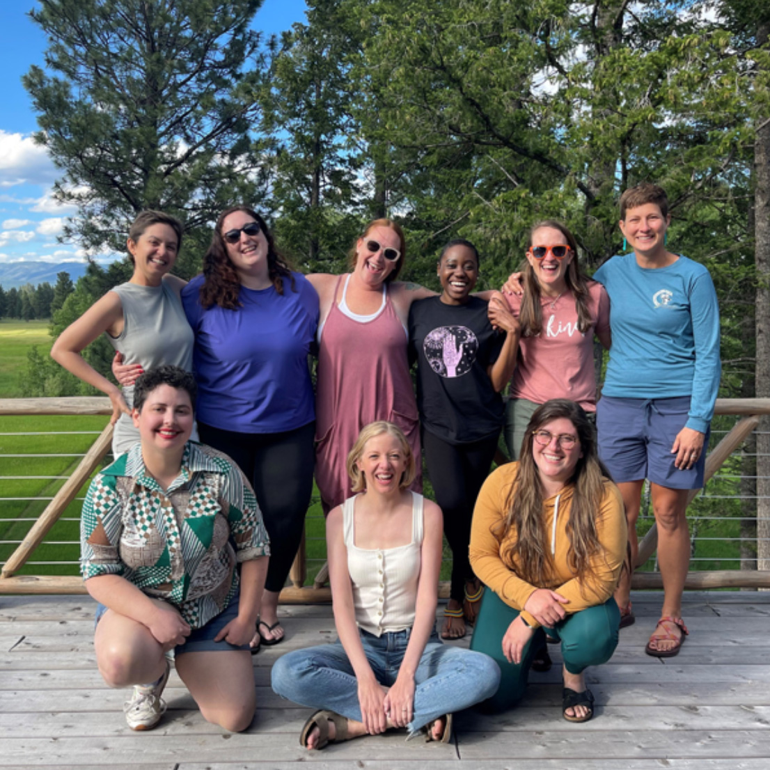 Joslyn Trovati with a group of friends