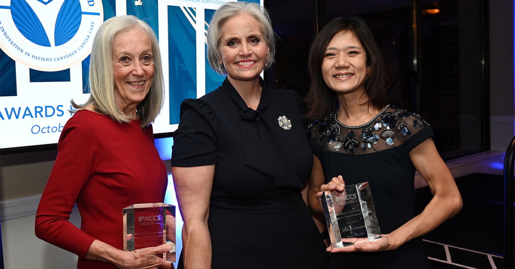 Mary McCabe and Phuong Gallagher, Stovall Award winners, with NCCS CEO Shelley Fuld Nasso