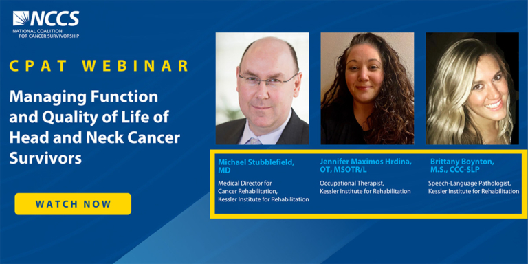 CPAT Webinar flyer Managing Function and Quality of Life of Head and Neck Cancer Survivors