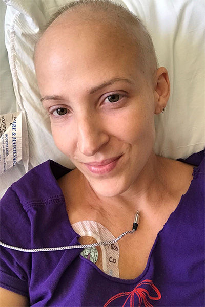Samantha during her bone marrow transplant