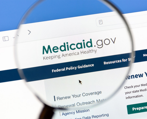 A graphic showing the Medicaid.gov website