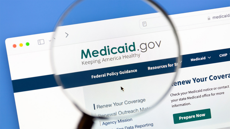 A graphic showing the Medicaid.gov website