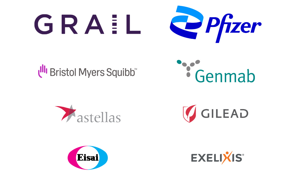 GRAIL, Pfizer, Bristol Myers Squibb, Genmab, Astellas, Gilead, Eisai, Exelixis