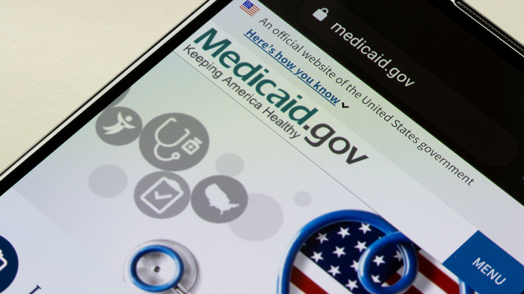Medicaid website on a mobile device