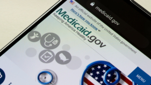 Medicaid website on a mobile device