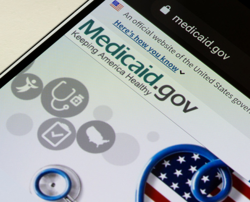 Medicaid website on a mobile device